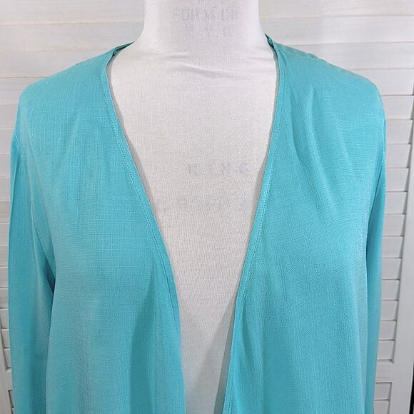 Chico’s Turquoise Blue Lightweight Cardigan Size 2 Large Size 12 - Picture 4 of 16